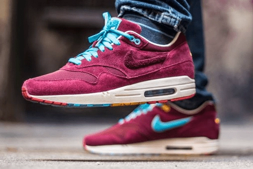 Nike Air Max 1 Patta Parra Cherrywood Burgundy Pre owned value Outsole