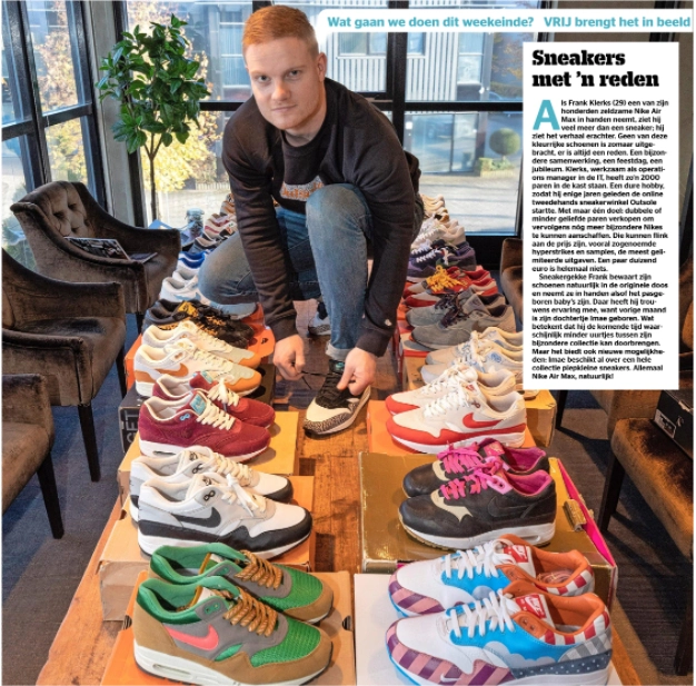 Frank Klerks met sneakers uit zijn verzameling