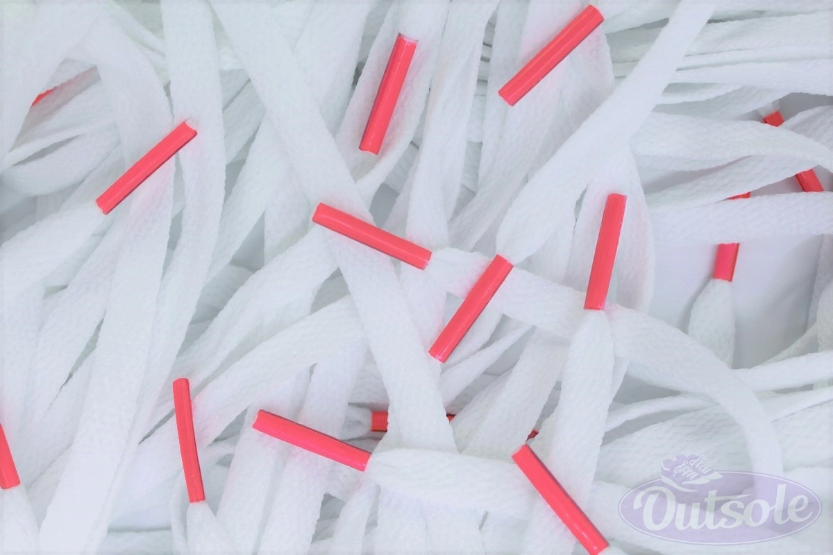 Colored Tips Nike Laces White Wit Coral Pink Veters KoraalRoze