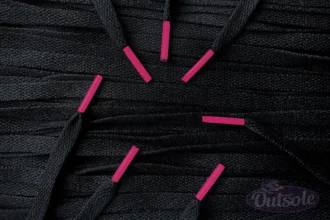 Colored Tips veters Black Zwart Dark Fluor Pink Roze