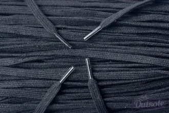 Vintage cotton shoelaces Black Zwart katoenen veters